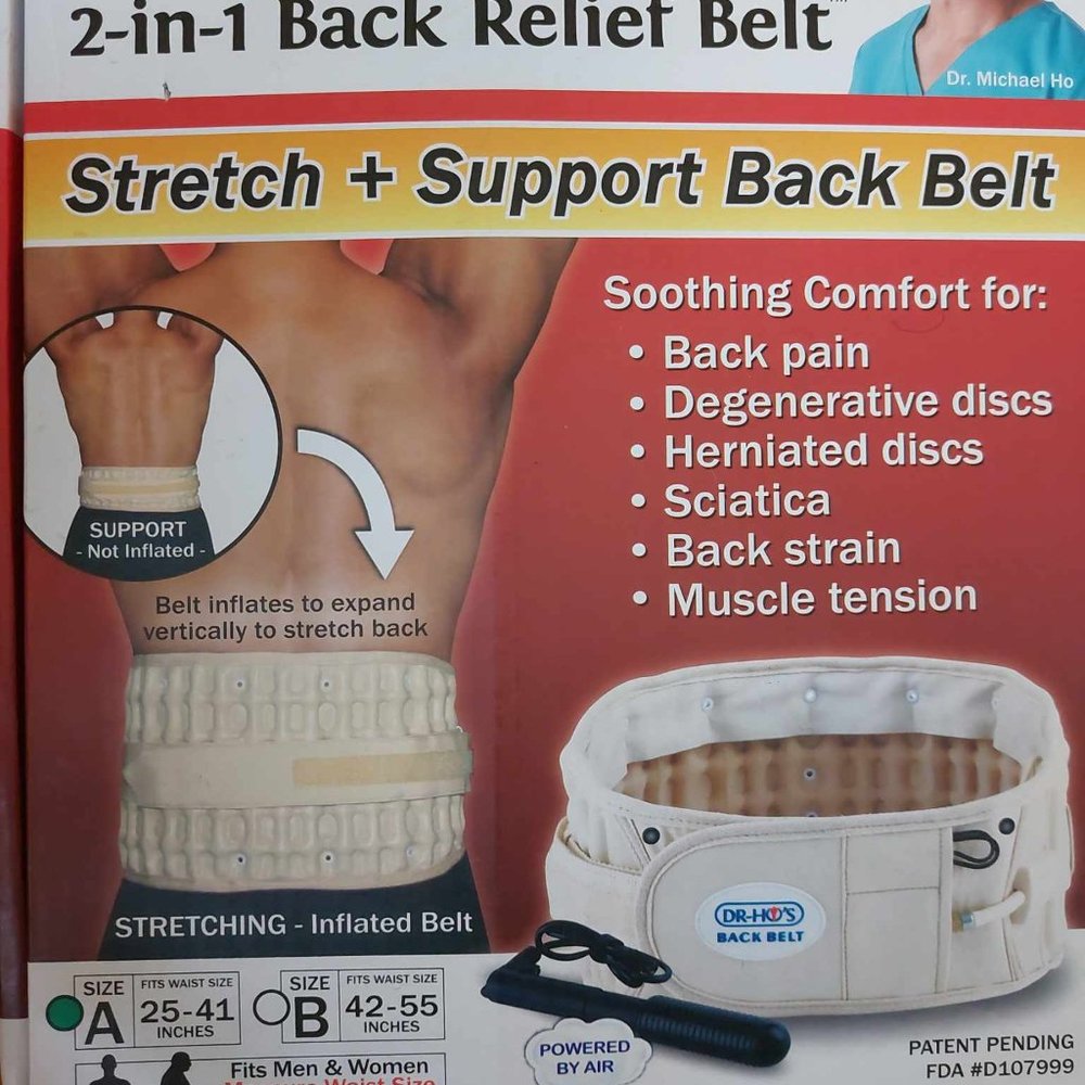 New in box unused Dr. Ho's 2-in-1 back relief belt - Size A:25-41 inches